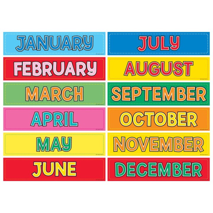 Hygloss® Monthly Calendar Cards, Pack of 12