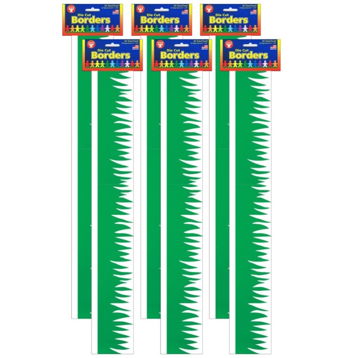 Hygloss® Green Grass Border, 36 Feet Per Pack, 6 Packs
