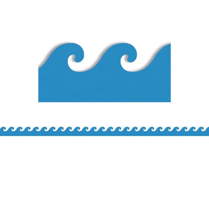 Hygloss® Blue Waves Mighty Brights™ Border, 12 Strips/36 Feet