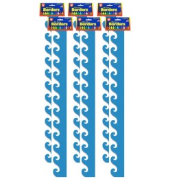 Hygloss® Blue Waves Mighty Brights™ Border, 36 Feet Per Pack, 6 Packs