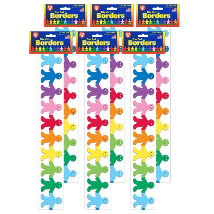 Hygloss® Rainbow Kids Mighty Brights™ Border, 36 Feet Per Pack, 6 Packs