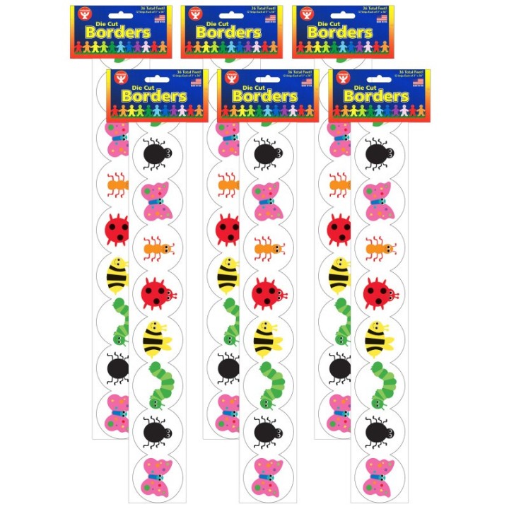 Hygloss® Bugs Border, 12 Strips/36 Feet Per Pack, 6 Packs