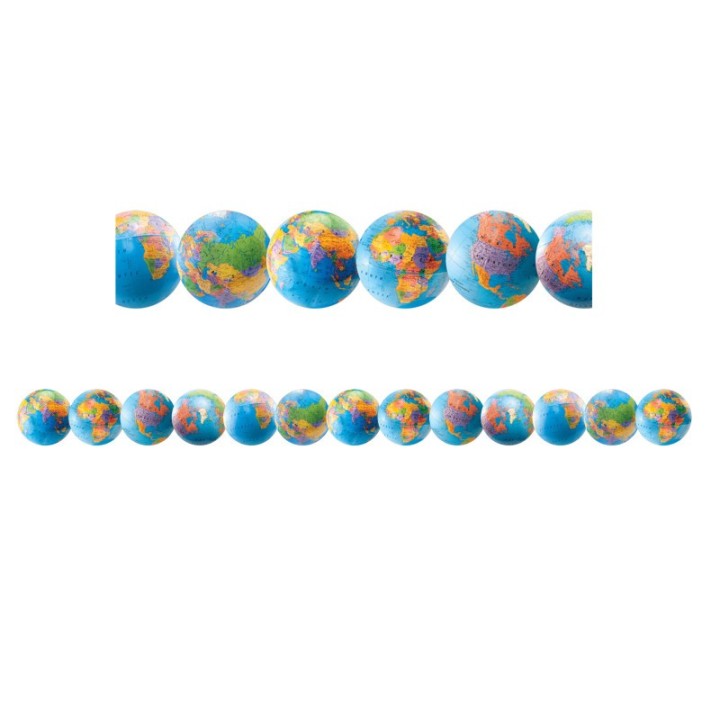 Hygloss® Globes Border, 12 Strips/36 Feet