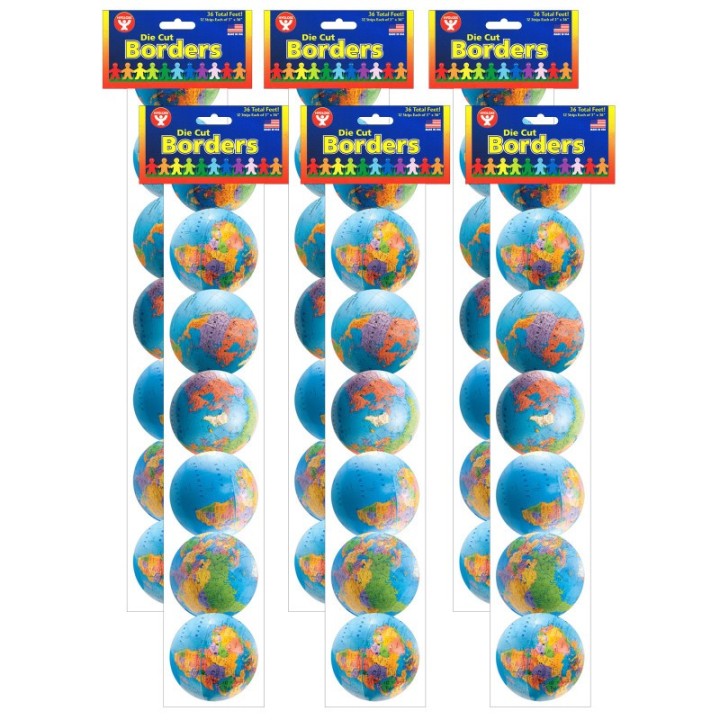 Hygloss® Globes Border, 36 Feet Per Pack, 6 Packs