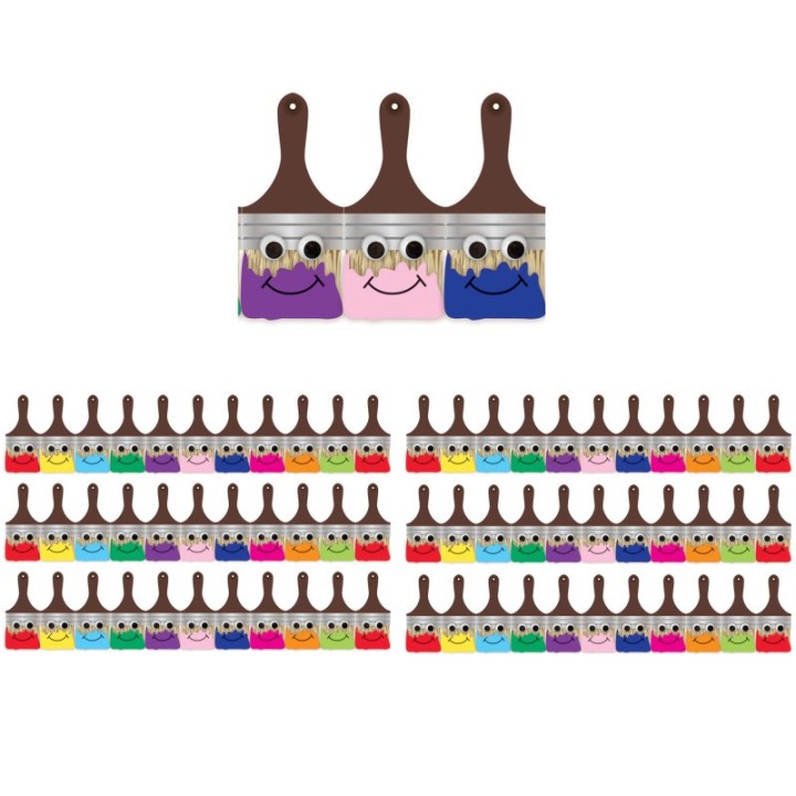 Hygloss® Happy Paintbrush Die Cut Classroom Border, 36 Feet Per Pack, 6 Packs