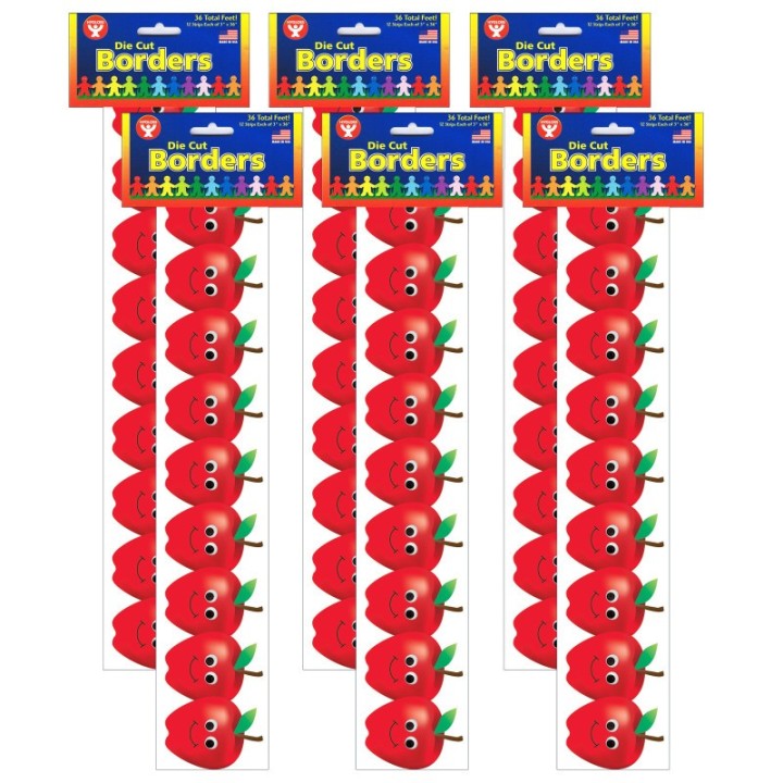 Hygloss® Happy Apples Border, 36 Feet Per Pack, 6 Packs