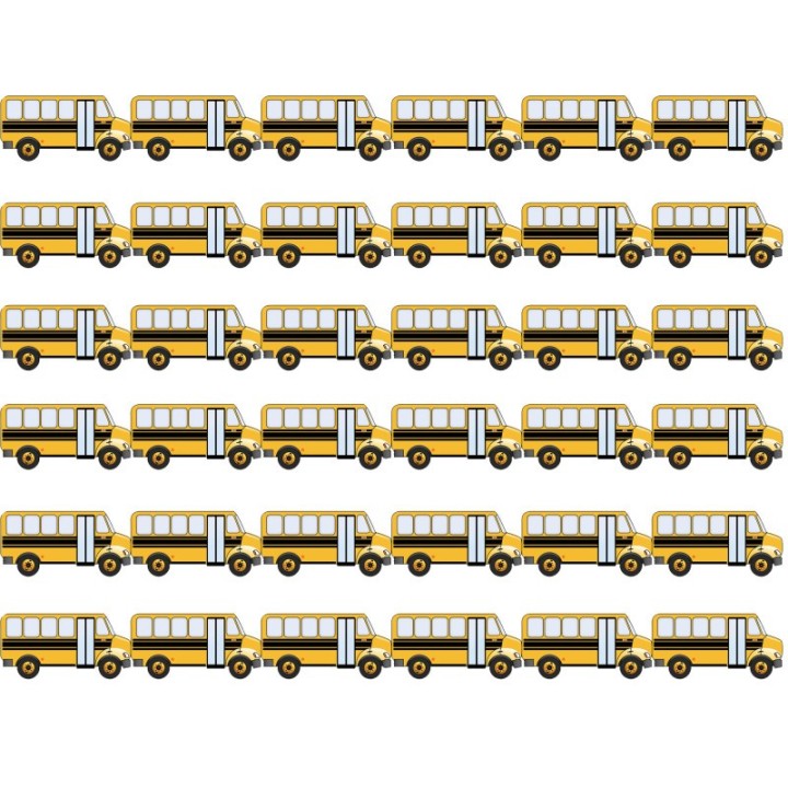 Hygloss® School Bus Die Cut Border, 12 Strips/36 Feet Per Pack, 6 Packs