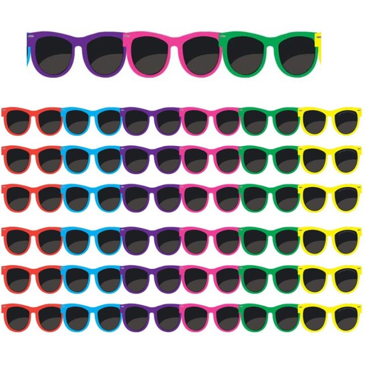 Hygloss® Sunglasses Die-Cut Border, 12 Strips/36 Feet Per Pack, 6 Packs