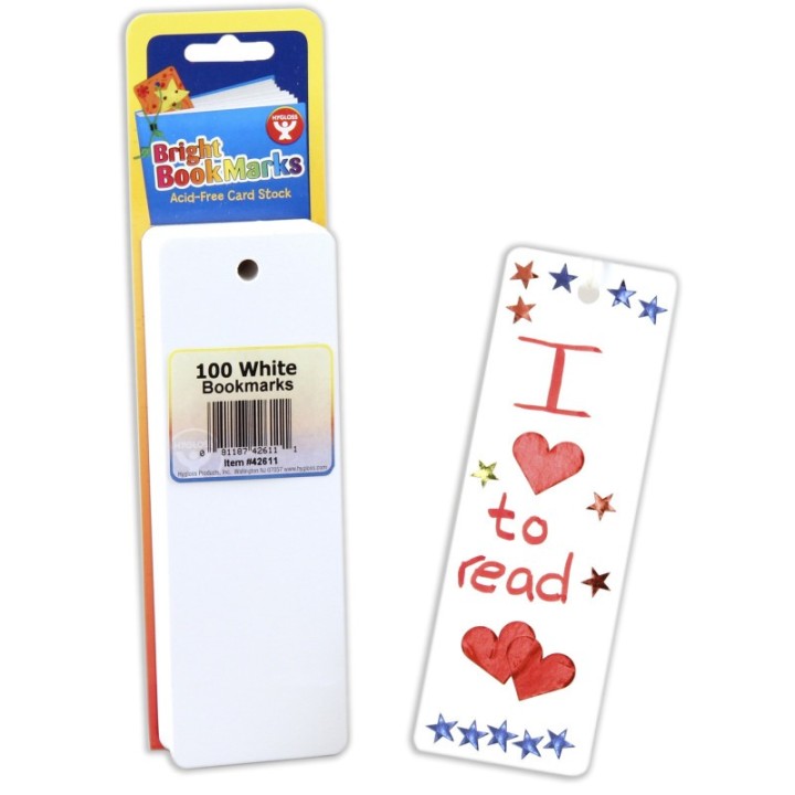 Hygloss® Mighty Bright™ Bookmarks, 100 Ultra White