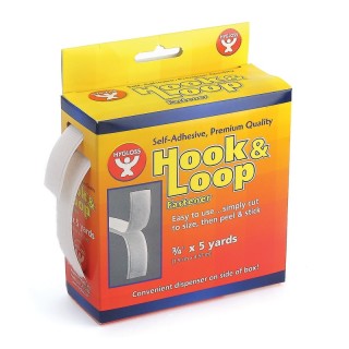 Hygloss® Self-Adhesive Hook & Loop Fastener Roll, 3/4" x 5 yds.