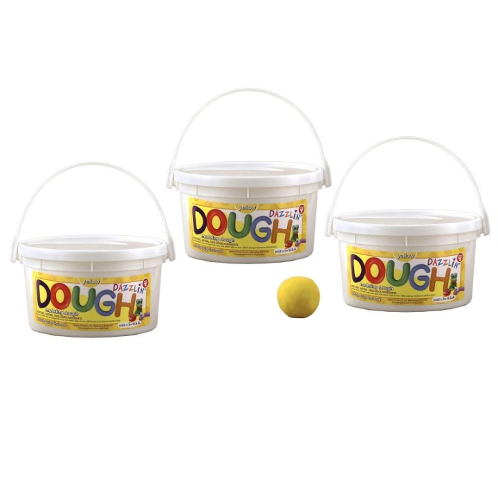 Hygloss® Dazzlin' Dough, Yellow, 3 lb. Tub, Pack of 3