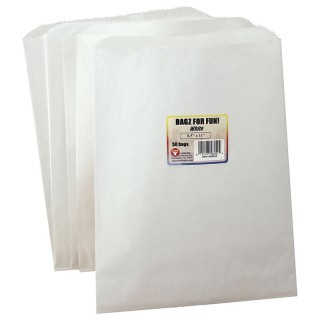 Hygloss® White Pinch Bottom Bags, 8.5" x 11", 50 bags