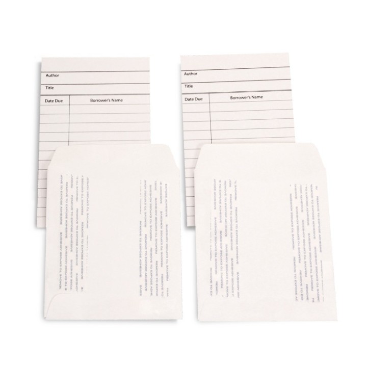 Hygloss® Library Cards & Self-Adhesive Pockets Combo, White, 150 Each/300 Pieces