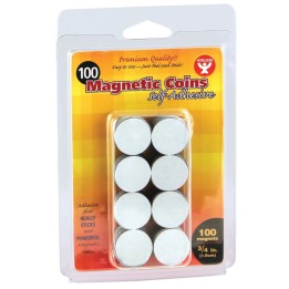 Hygloss® Self-Adhesive Magnetic Coins- 100, 3/4" coins