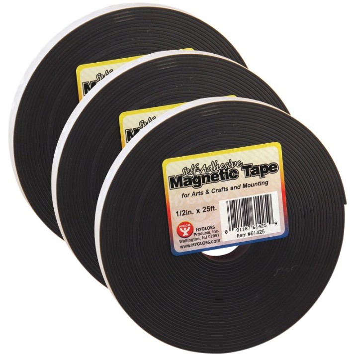 Hygloss® Magnetic Strips, 0.5" x 300" Per Roll, 3 Rolls