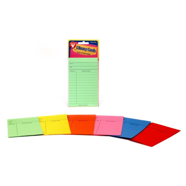Hygloss® Bright Library Cards, Assorted Colors, Pack of 50