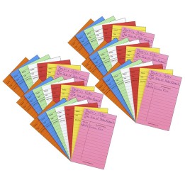 Hygloss® Bright Library Cards, Assorted Colors, 50 Per Pack, 6 Packs