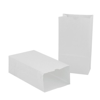 Hygloss® Large Gusseted Paper Bags, 6" x 3.5" x 11", White, 100 Per Pack, 2 Packs