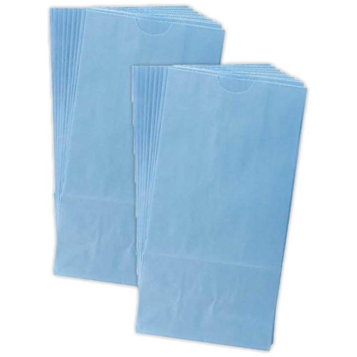 Hygloss® Gusseted Paper Bags, #6 (6" x 3.5" x 11"), Blue, 50 Per Pack, 2 Packs