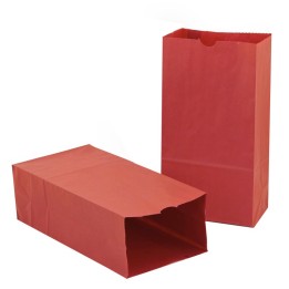 Hygloss® Gusseted Paper Bags, #6 (6" x 3.5" x 11"), Red, Pack of 50