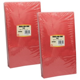 Hygloss® Gusseted Paper Bags, Size #6, Red, 50 Per Pack, 2 Packs