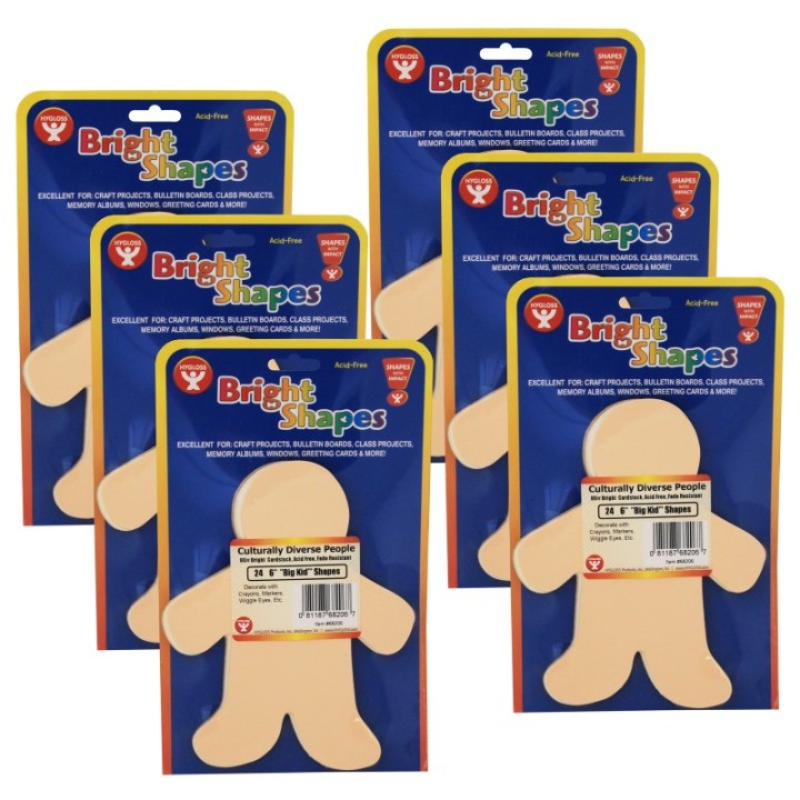 Hygloss® Rainbow Brights™ Family Cut-Outs, 6" Big Kid, 24 Per Pack, 6 Packs