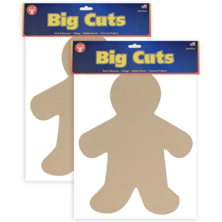 Hygloss® Multicultural Colors People Shape Card Stock Cut-Outs, 16" Me Kid, 24 Per Pack, 2 Packs