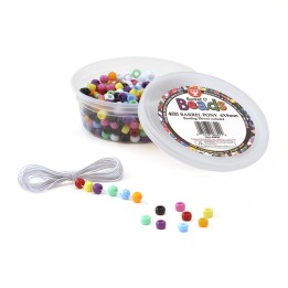 Hygloss® Bucket O’ Beads, Barrel Pony, 6 x 9 mm, Pack of 400