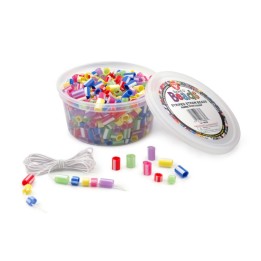 Hygloss® Bucket O’ Beads, Striped Straw, Assorted Sizes, Pack of 300
