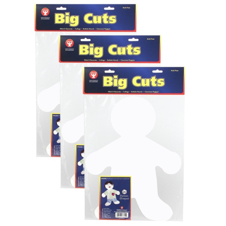 Hygloss® 16" Me Kid Big Cut-Outs Paper Shape, 25 Per Pack, 3 Packs