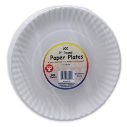 Hygloss® Paper Plates 9", White, Pack of 100