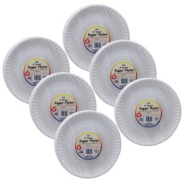 Hygloss® White Paper Plates, 9-Inch, 100 Per Pack, 6 Packs