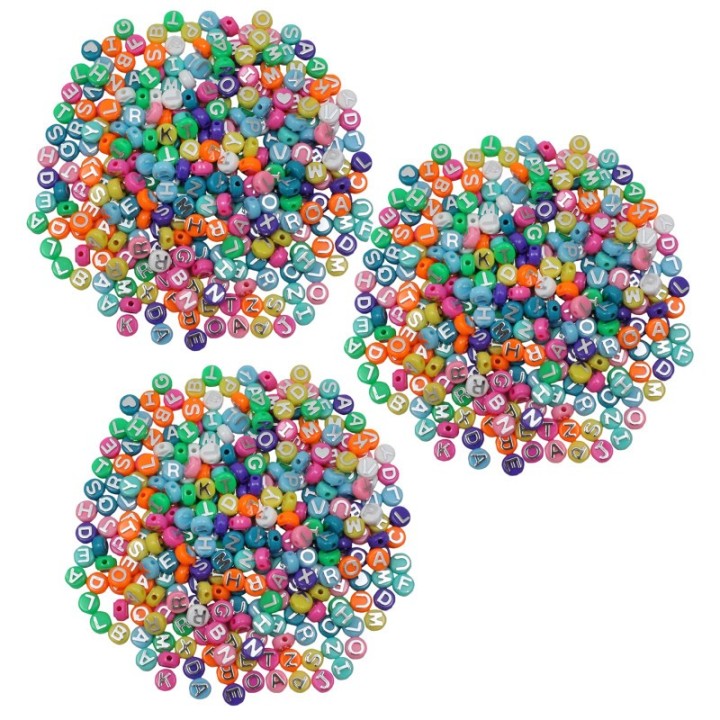 Hygloss® ABC Beads, Colored, 300 Per Pack, 3 Packs