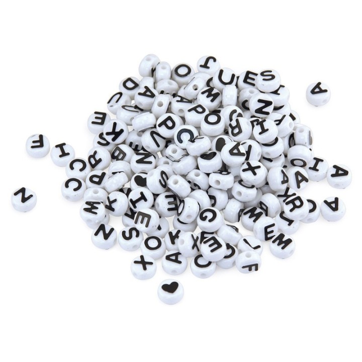 Hygloss® ABC Beads, Black and White, 300 Count