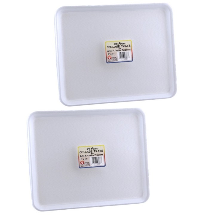 Hygloss® Foam Trays, 9" x 11", 25 Per Pack, 2 Packs