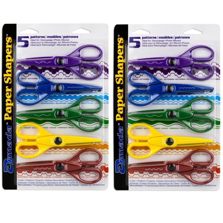 Hygloss® Paper Shapers® Decorative Scissors Set 1, 5 Per Set, 2 Sets