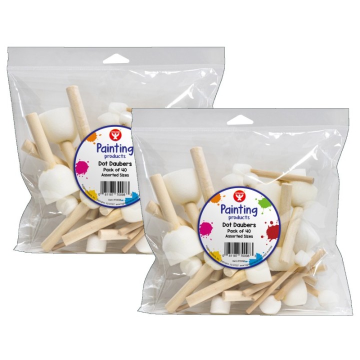 Hygloss® Dot Daubers, 4 Sizes, 40 Per Pack, 2 Packs