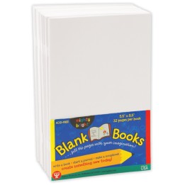 Hygloss® Blank Paperback Books, 5.5" x 8.5", White, Pack of 10