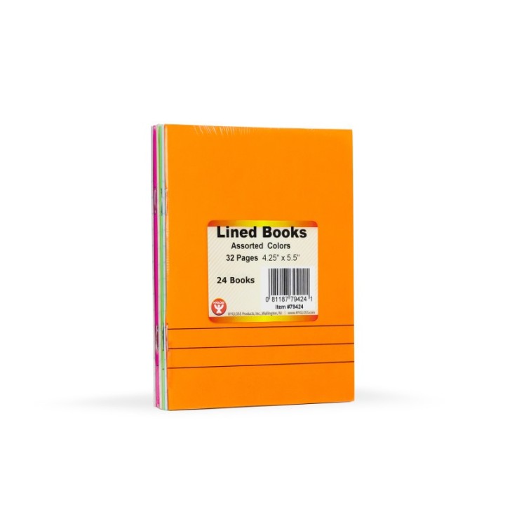Hygloss® Bright Colors Lined Blank Books - 4.25 x 5.5" - Pack of 24