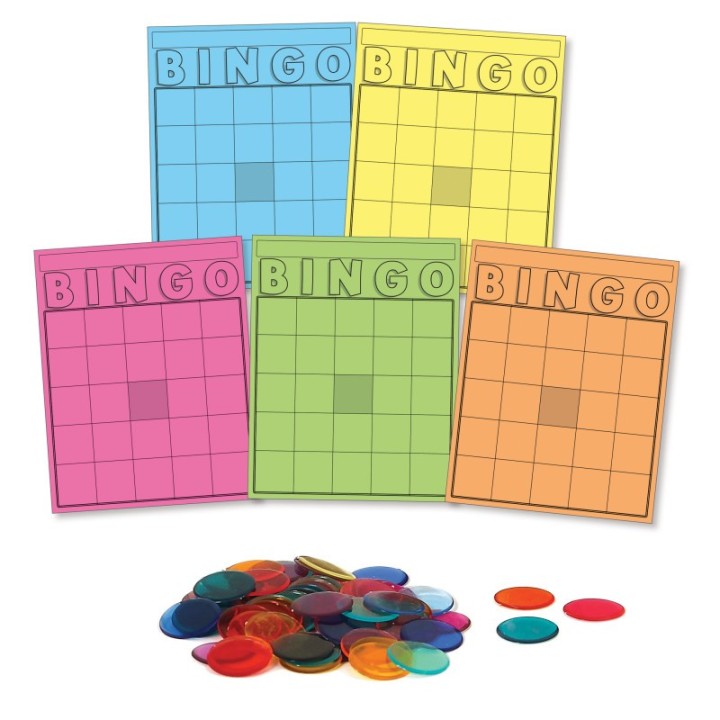 Hygloss® Bingo Cards & Chips Set, 1000 Chips, 50 Cards