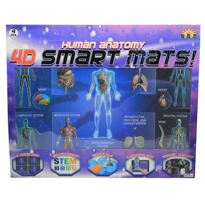 POPAR Human Anatomy Smart Mats, Set of 4