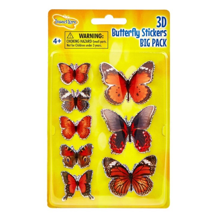 Insect Lore 3D Butterfly Stickers BIG PACK