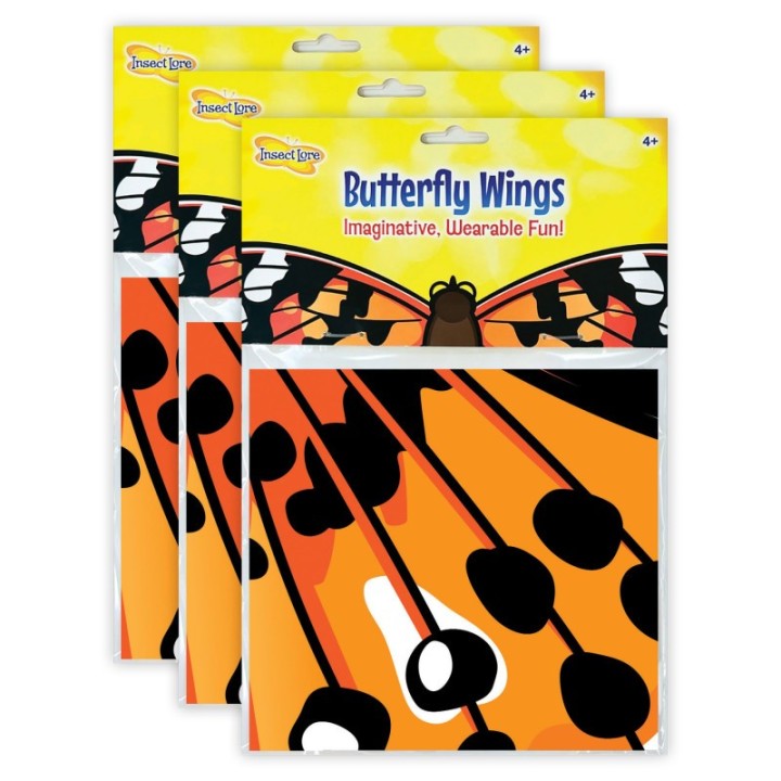 Insect Lore Dress-Up Painted Lady Butterfly Wings, Pack of 3