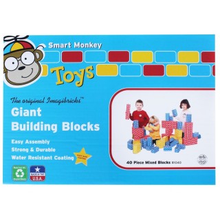 Smart Monkey Toys ImagiBRICKS™ Giant Building Block Set, 40 Pieces