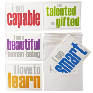 Inspired Minds Note Cards with Envelope, Self-Esteem Booster Set, 2 Each of 5 Titles, Set of 10