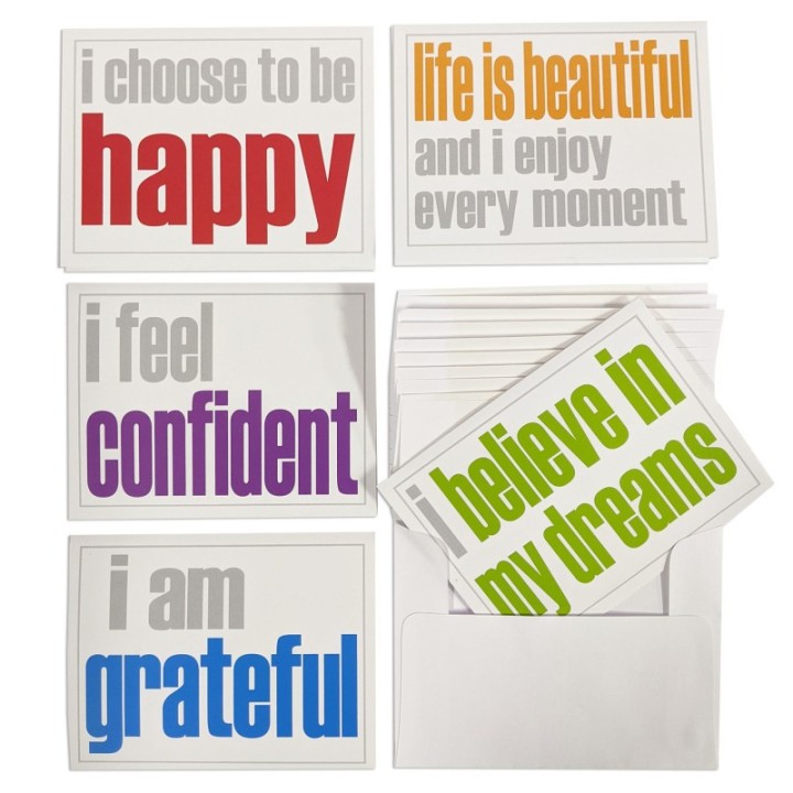 Inspired Minds Note Cards with Envelope, Confidence Booster Set, 2 Each of 5 Titles, Set of 10