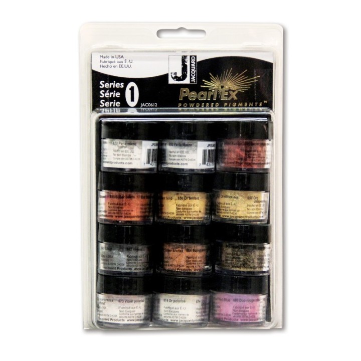 Jacquard Pearl-Ex Pigments, Series 1, Set of 12 (3 g jars)