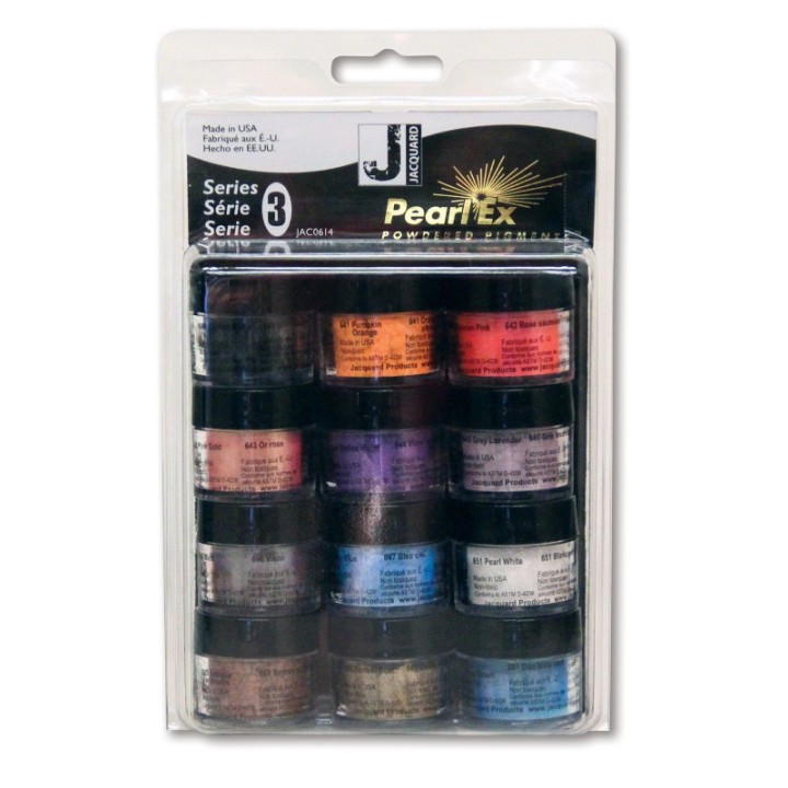 Jacquard Pearl-Ex Pigments, Series 3, Set of 12 (3 g jars)
