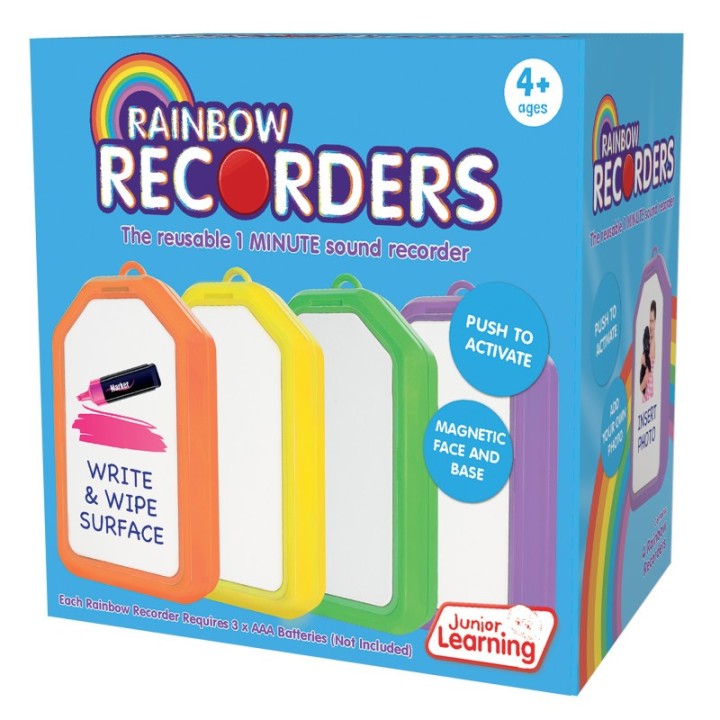 Junior Learning® Magnetic Rainbow Recorders, Set of 4