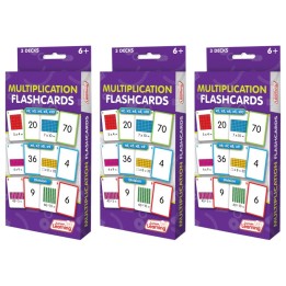 Junior Learning® Multiplication Flashcards, 3 Sets Per Pack, 3 Packs